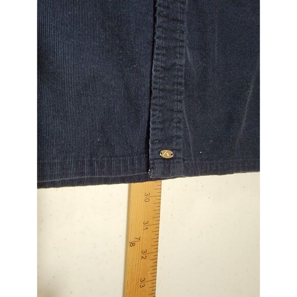 Andrew Fezza Men's Navy Blue Corduroy Long Sleeve Button Down Shirt - Large - Picture 4 of 6